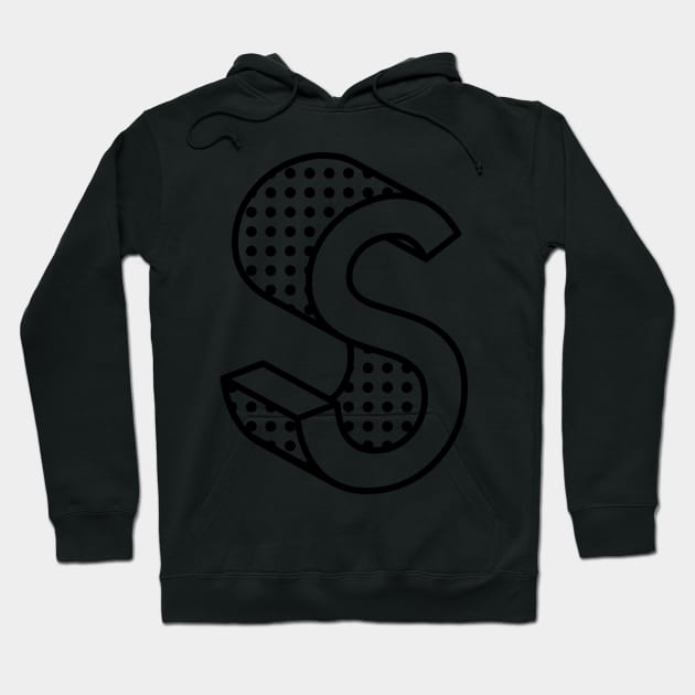 3D Ben Day Dot Isometric Letter S Hoodie by murialbezanson